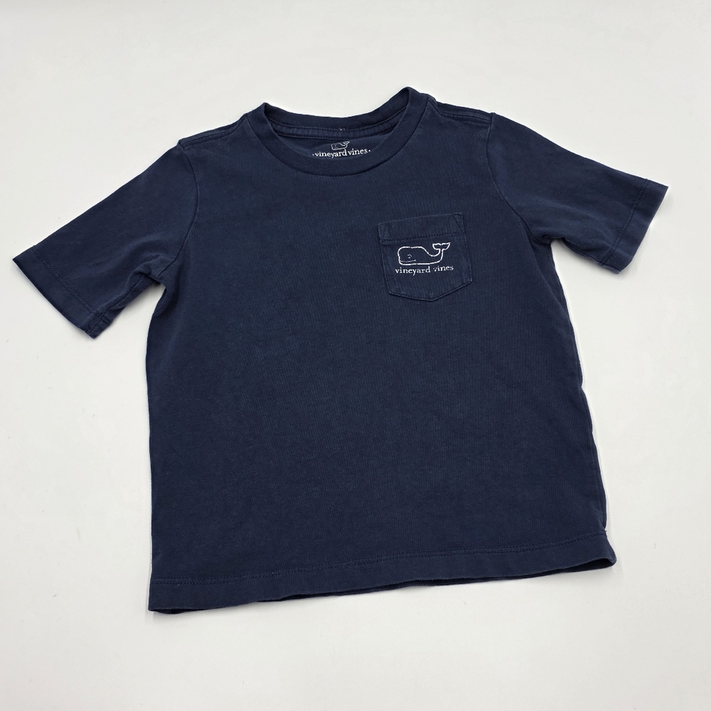 Vineyard Vines boys' navy short-sleeved whale tee size 3T